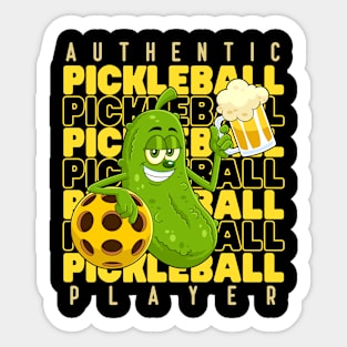 Funny Authentic Pickleball Player Sticker